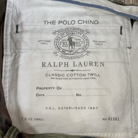Ralph Lauren Polo Chino Classic Cotton Camo Camouflage Pants 34/25 Military Army - Picture 11 of 16